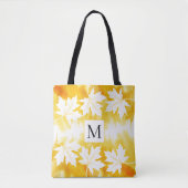 Blätter für gelbe Aquarellfarben und Monogramm Tasche (Vorderseite)