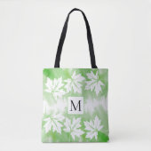 Blätter für grüne Aquarellwaschmittel und Monogram Tasche (Vorderseite)