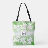 Blätter für grüne Aquarellwaschmittel und Monogram Tasche (Rückseite)