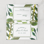 Blätter für grüne botanische Glam-Pflanze Platzkarte (Außenseite Aufgefaltet)