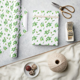 Blätter für grüne Olive Branches Geschenkpapier