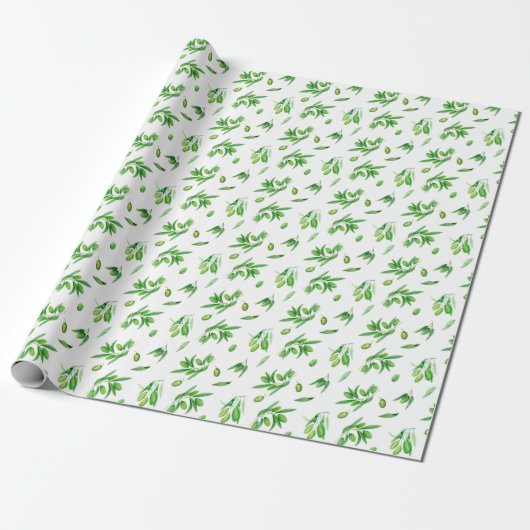 Blätter für grüne Olive Branches Geschenkpapier (Ungerollt)