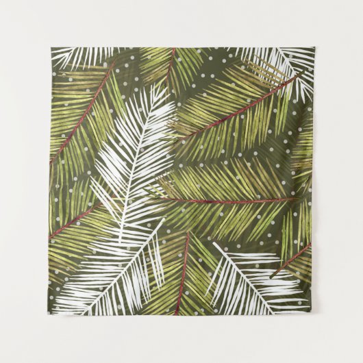 Blätter für grüne Wasserfarben: Nahtlose Illustrat Wandteppich (Vorderseite)