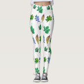 Blätter für grünes und blaues Wasser Leggings (Vorderseite)