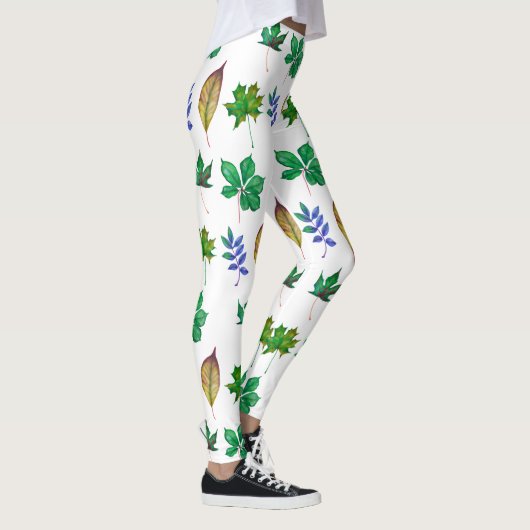 Blätter für grünes und blaues Wasser Leggings (Rechts)