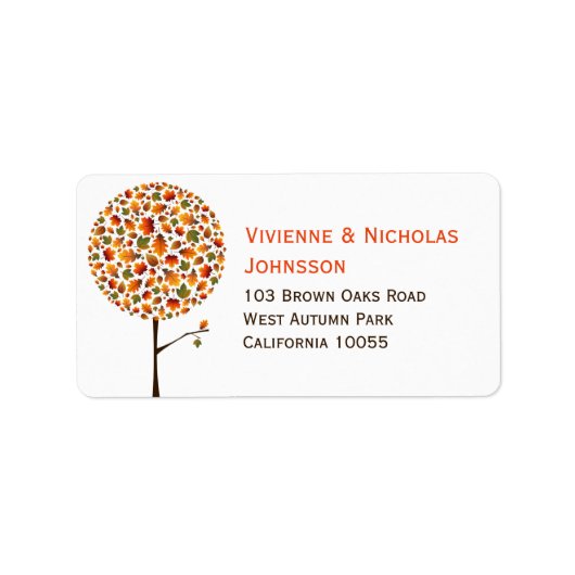 Blätter für Herbst/Fall-TreeLabrador für benutzerd Adressaufkleber (Vorne)