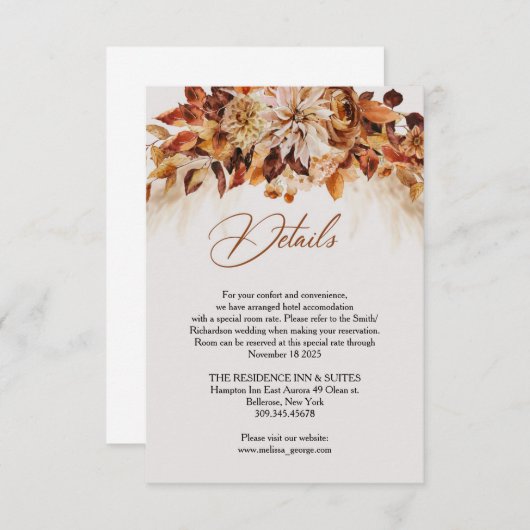 Blätter für Herbst- und Herbstfarben Begleitkarte (Vorne/Hinten)