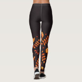 Blätter für Herbst Wasserfarbe Chanterelles Acorns Leggings (Rückseite)