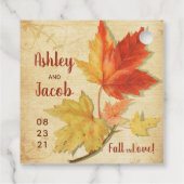 Blätter für Herbstfallen Gastgeschenk Hochzeit Ret Geschenkanhänger (Rückseite)