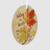 Blätter für Herbstfallen Gastgeschenk Hochzeit Ret Ornament (Vorderseite)
