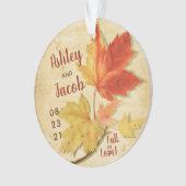 Blätter für Herbstfallen Gastgeschenk Hochzeit Ret Ornament (Vorderseite)