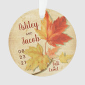 Blätter für Herbstfallen Gastgeschenk Hochzeit Ret Ornament (Vorderseite)