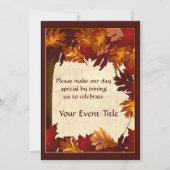 Blätter für Herbstfarben Jeden Anlaß Einladung (Vorderseite)