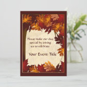 Blätter für Herbstfarben Jeden Anlaß Einladung (Stehend Vorderseite)