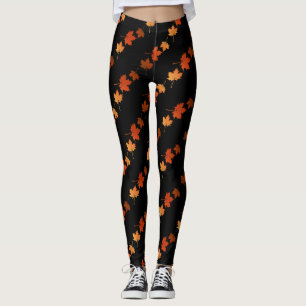 Blätter für Herbstfarben mit Monogramm Leggings