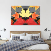 Blätter für Herbstmaple Leinwanddruck (Insitu (Schlafzimmer))