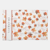 Blätter für Herbstmaple und Terracotta Streifen na Geschirrtuch (Horizontal)