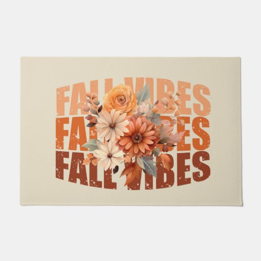 Blätter für Herbstvibes Aquarell-Wildblumen Fußmatte (Vorderseite)