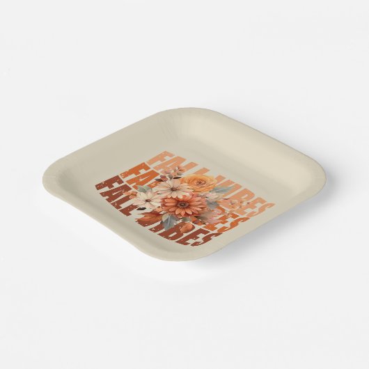 Blätter für Herbstvibes Aquarell-Wildblumen Pappteller (Gewinkelt)