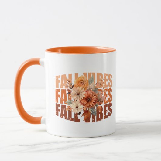 Blätter für Herbstvibes Aquarell-Wildblumen Tasse (Links)