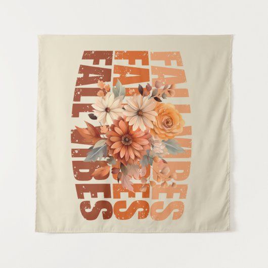 Blätter für Herbstvibes Aquarell-Wildblumen Wandteppich (Vorderseite (Horizontal))