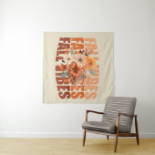 Blätter für Herbstvibes Aquarell-Wildblumen Wandteppich (Beispiel (Horizontal))