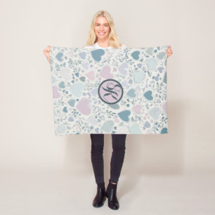 Blätter für Herz, Start und Größe Fleecedecke