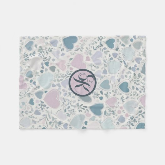 Blätter für Herz, Start und Größe Fleecedecke (Vorderseite (Horizontal))