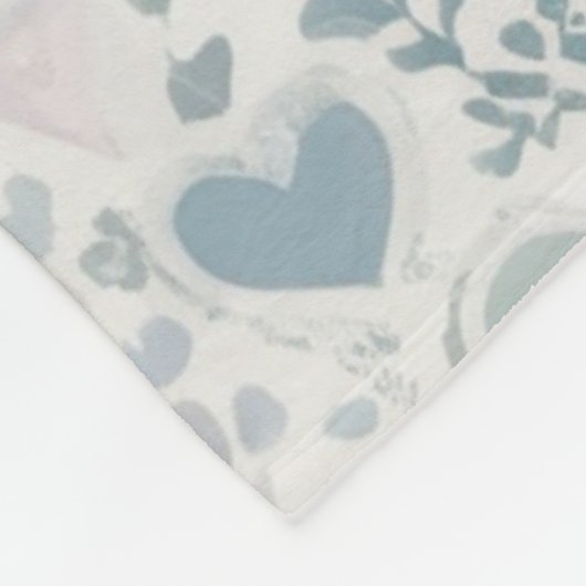 Blätter für Herz, Start und Größe Fleecedecke (Ecke)