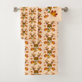 Blätter für Hirschkapelle im Herbst Badhandtuch Set