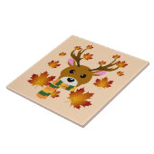 Blätter für Hirschkapelle im Herbst Fliese (Seite)