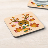 Blätter für Hirschkapelle im Herbst Getränkeuntersetzer (Linke Seite)