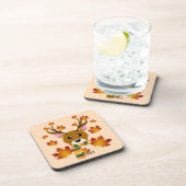 Blätter für Hirschkapelle im Herbst Getränkeuntersetzer (Rechte Seite)
