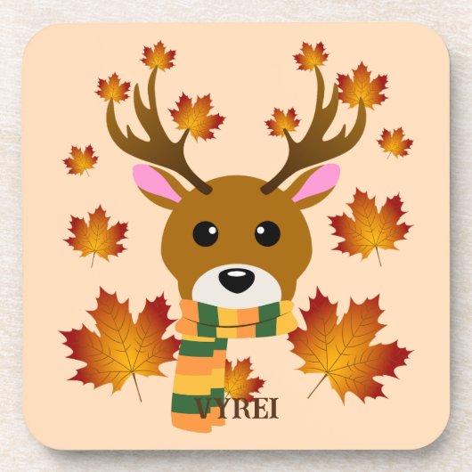 Blätter für Hirschkapelle im Herbst Getränkeuntersetzer (Vorderseite)