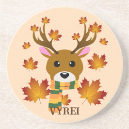 Blätter für Hirschkapelle im Herbst Getränkeuntersetzer