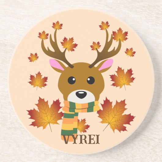 Blätter für Hirschkapelle im Herbst Getränkeuntersetzer (Vorne)