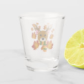 Blätter für Hirschkapelle im Herbst Schnapsglas (Rückseite)