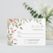 Blätter für Hochzeiten RSVP Karte (Stehend Vorderseite)