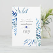 Blätter für Hochzeiten von Aquarellfarben Einladung (Stehend Vorderseite)