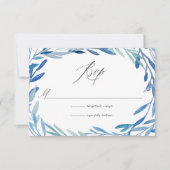Blätter für Hochzeiten von Aquarellfarben RSVP Karte (Vorderseite)