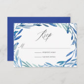 Blätter für Hochzeiten von Aquarellfarben RSVP Karte (Vorne/Hinten)