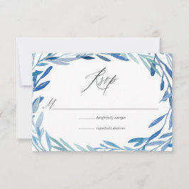 Blätter für Hochzeiten von Aquarellfarben RSVP Karte