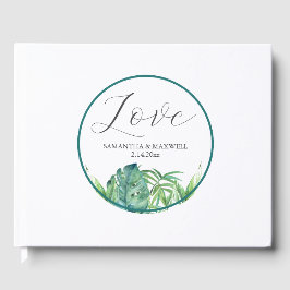 Blätter für Hochzeitgäste Tropical Palm Gästebuch