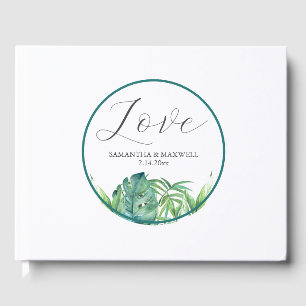 Blätter für Hochzeitgäste Tropical Palm Gästebuch