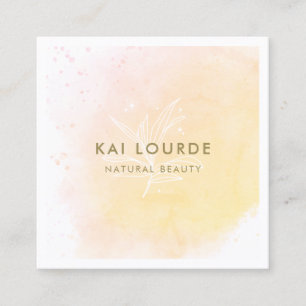 Blätter für künstlerisch gelbe Pflanze Quadratische Visitenkarte