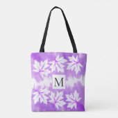 Blätter für lila Aquarellwaschmittel und Monogramm Tasche (Rückseite)