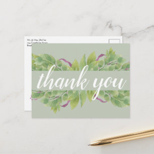 Blätter für lila und grüne Wasserfarben - Vielen D Postkarte