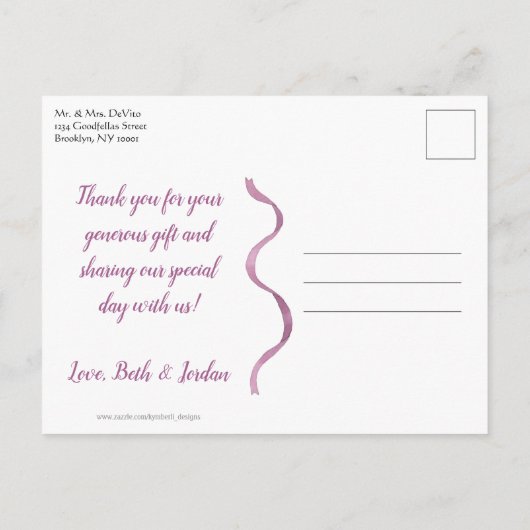 Blätter für lila und grüne Wasserfarben - Vielen D Postkarte (Rückseite)