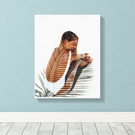 Blätter für Mädchen und Kokosnuss Leinwand (Insitu (Holzboden))