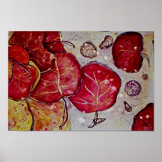 Blätter für Meerestrauben Poster (Vorne)